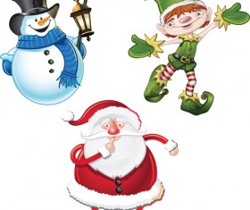 Various cute Santas elements vector material 05
