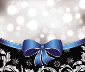 Shiny Christmas Backgrounds With bow design vector 01