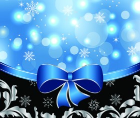 Shiny Christmas Backgrounds With bow design vector 03