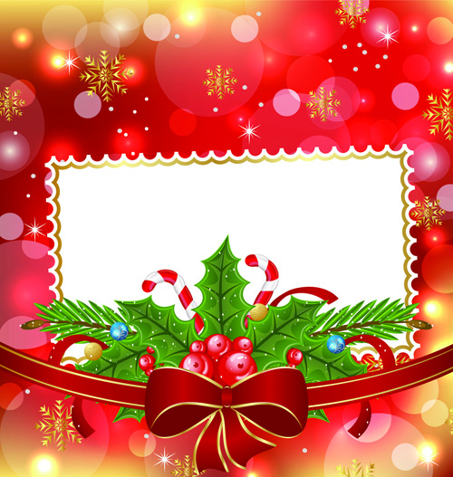 Shiny Christmas Backgrounds With bow design vector 04