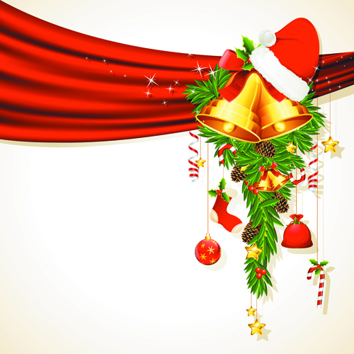 Shiny Christmas Pendant with decor design vector 01