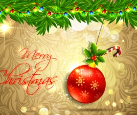 Shiny Christmas Pendant with decor design vector 06