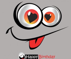 Set of Smile postcard Happy Birthday design vector 01