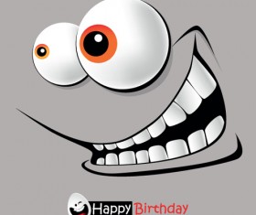 Set of Smile postcard Happy Birthday design vector 03