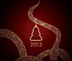 Year of Snake and Christmas design elements vector 04