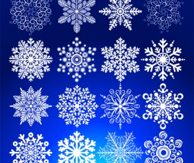 Different Snowflakes mix design vector material 02