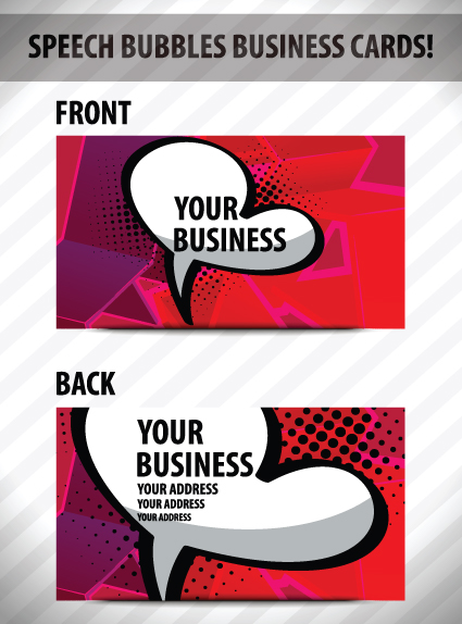 Creative Speech bubble business card vector graphic 01