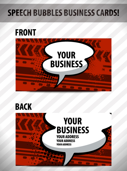 Creative Speech bubble business card vector graphic 02