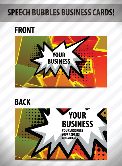 Creative Speech bubble business card vector graphic 03