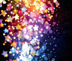 Colorful Stars and glitter vector backgorunds set 01