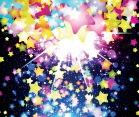 Colorful Stars and glitter vector backgorunds set 02