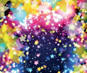 Colorful Stars and glitter vector backgorunds set 03