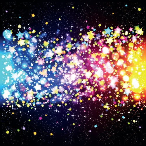 Colorful Stars and glitter vector backgorunds set 04