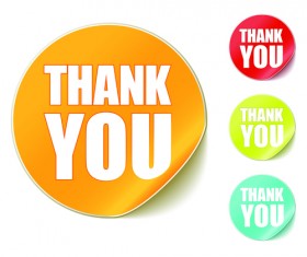 Set of thanks you Sticker design vector 01