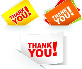 Set of thanks you Sticker design vector 03