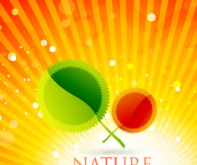 Vector set of Orange sunlight background art 01