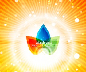 Vector set of Orange sunlight background art 03