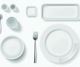Various Tableware elements vector material set 03