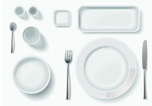Various Tableware elements vector material set 03