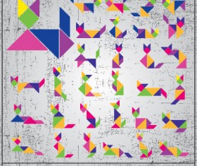 Set of Various Tangram figure vector 01