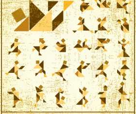Set of Various Tangram figure vector 02