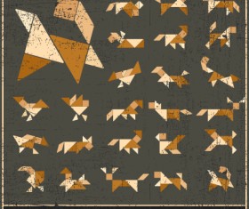 Set of Various Tangram figure vector 04