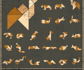 Set of Various Tangram figure vector 05
