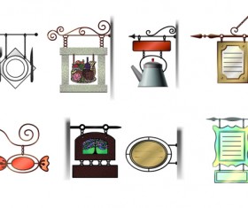 Various cafe Signs vector material set 01