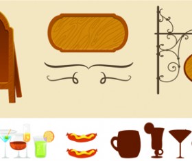 Various cafe Signs vector material set 02