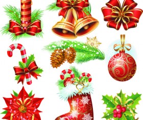 Set of Vintage Christmas and New Year 2013 decor Illustration Vector 02
