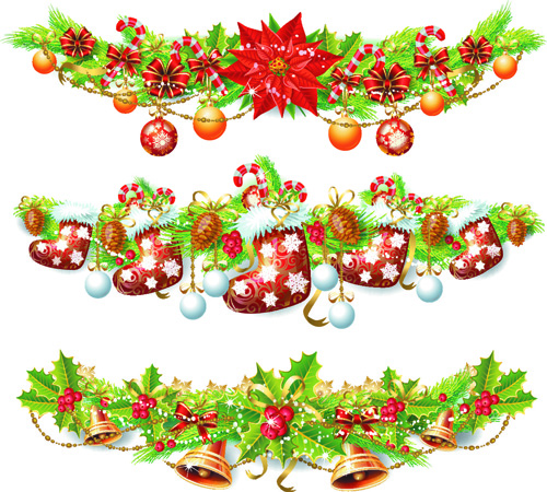 Set of Vintage Christmas and New Year 2013 decor Illustration Vector 04