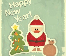 Set of Vintage Merry Christmas cards vector graphics 02