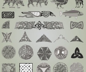 Vintage Symbols and Decoration Patterns vector set 03