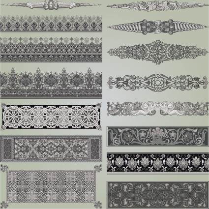 Vintage Symbols and Decoration Patterns vector set 04