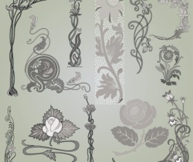 Vintage Symbols and Decoration Patterns vector set 05