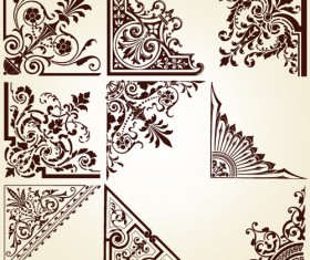 Vintage pattern area Borders and ornaments vector 01