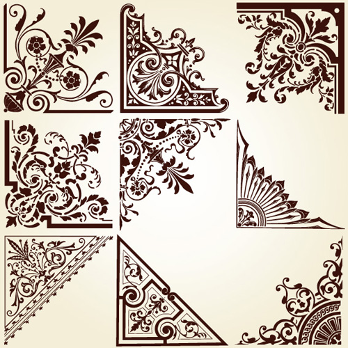 Vintage pattern area Borders and ornaments vector 01