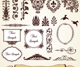 Vintage pattern area Borders and ornaments vector 02