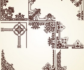 Vintage pattern area Borders and ornaments vector 03