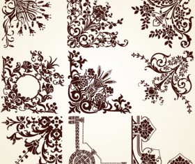 Vintage pattern area Borders and ornaments vector 04