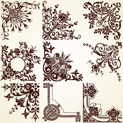 Vintage pattern area Borders and ornaments vector 04
