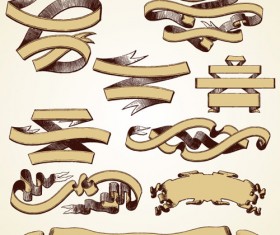 Different Vintage ribbon design vector