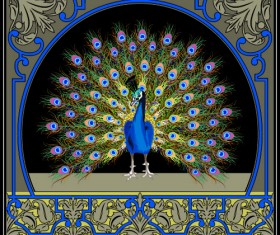 Elements of Vintage frames pattern vector material 02