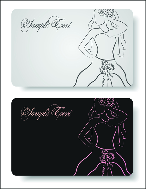 Elements of Hand drawn Visiting card vector 01