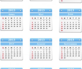 Vector set of Wall calendar 2013 design elements 03