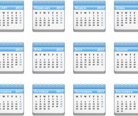 Vector set of Wall calendar 2013 design elements 05