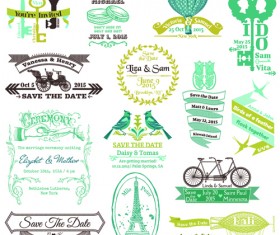 Set of Wedding logo Design Elements vector 01