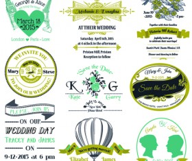Set of Wedding logo Design Elements vector 02