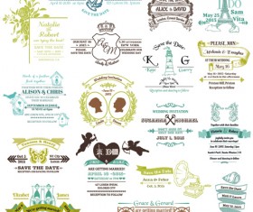 Set of Wedding logo Design Elements vector 03