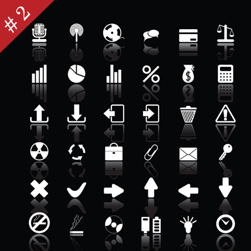 Commonly White Web Icon Vector Set 02 Free Download